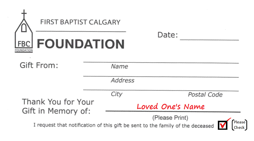 Donation Envelope with Red Check & Text