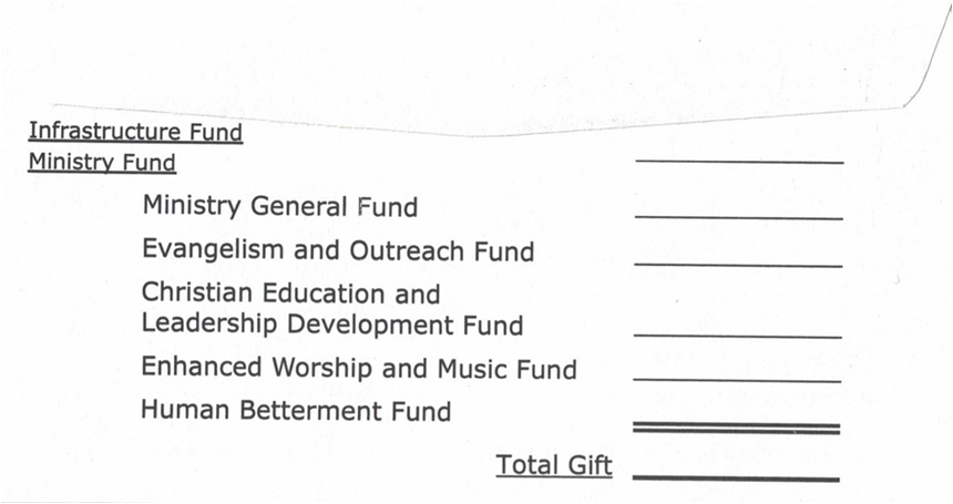 Back of Donation Envelope